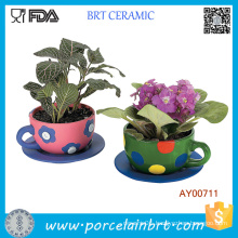 Teacup Garden Plant Pots Ceramic Outdoor Large Flower Pots Flowerpot